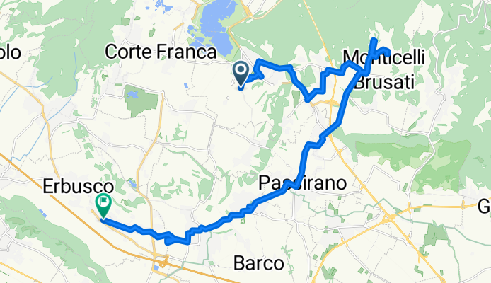 Da Via Ettore Maiorana 19, Provaglio d'Iseo a Via Breano 27, Erbusco