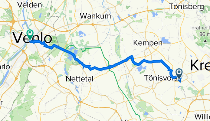 Krähenfeld 11, Tönisvorst nach Hanzeplaats 1, Venlo