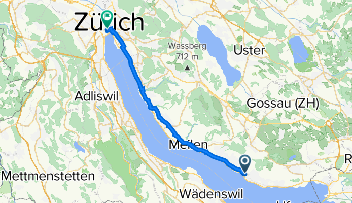 Wiesengrundstrasse 1, Stäfa nach Paradeplatz 11, Zürich