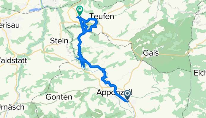 Weissbadstrasse 81, Rüte nach Untere Böhlstrasse 7, Niederteufen