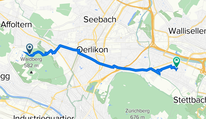 Schafmattweg, Zürich to Luchswiesenstrasse 156, Zürich