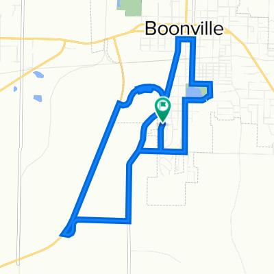 8.1 mile bike route around the Boonville neighborhoods