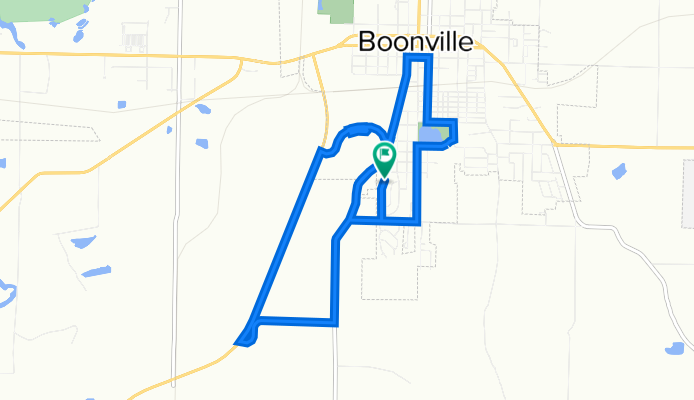 8.1 mile bike route around the Boonville neighborhoods