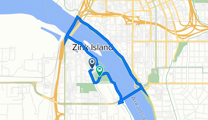 Route from 1911 S Jackson Ave, Tulsa