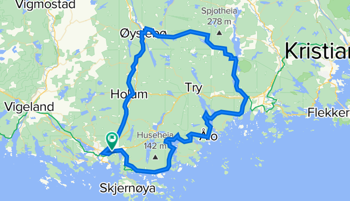 Mandal - Øyslebø - Søgne - Mandal (Kort)