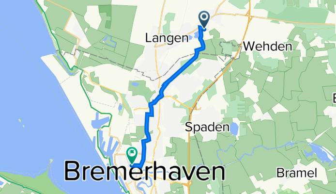 Langener Straße 66, Langen nach Kistnerstraße 45, Bremerhaven