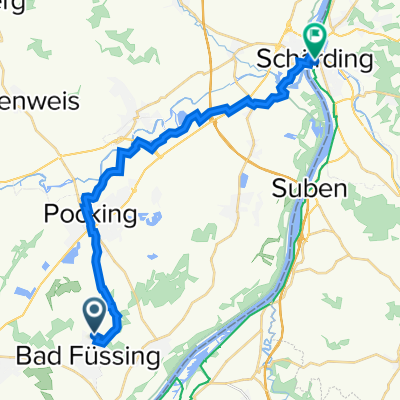 Andreas-Hofer-Straße 1–3, Bad Füssing nach Oberer Stadtplatz 43, Schärding