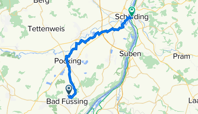 Andreas-Hofer-Straße 1–3, Bad Füssing nach Oberer Stadtplatz 43, Schärding
