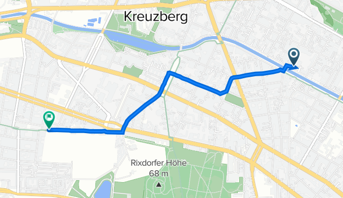 Paul-Lincke-Ufer 21, Berlin nach Bergmannstraße 71, Berlin