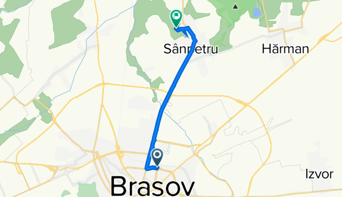 Route from Bulevardul Gării 7, Braşov