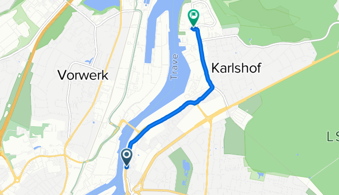 Hafenstraße 22, Lübeck nach Glashüttenweg 31, Lübeck