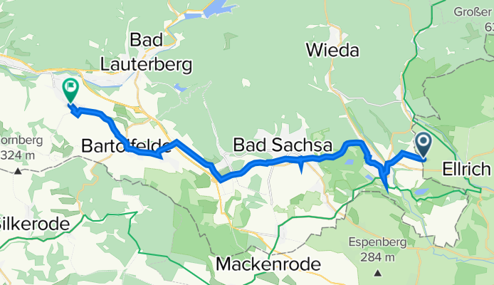 Unnamed Road, Ellrich nach Silkeroder Straße 33, Bad Lauterberg im Harz