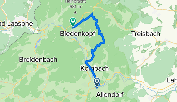 Route von Bahnhofstraße 39, Dautphetal