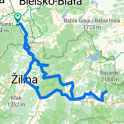 Třinec - Čadca - Terchová - Dolný Kubín - Růžomberok - Bešeňová - Smrečany - Lipt. Mikuláš - Martin - Žilina - Čadca - Třinec