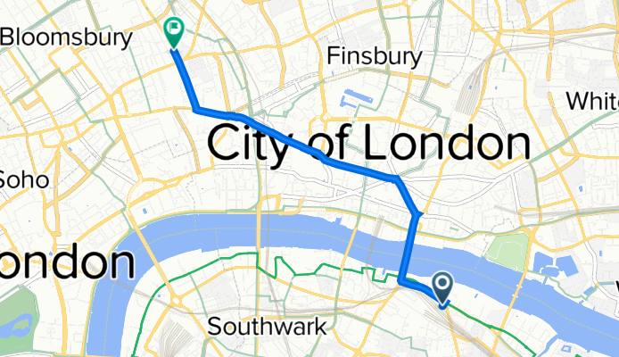 88A Tooley St, London to 57 Gray's Inn Road, London