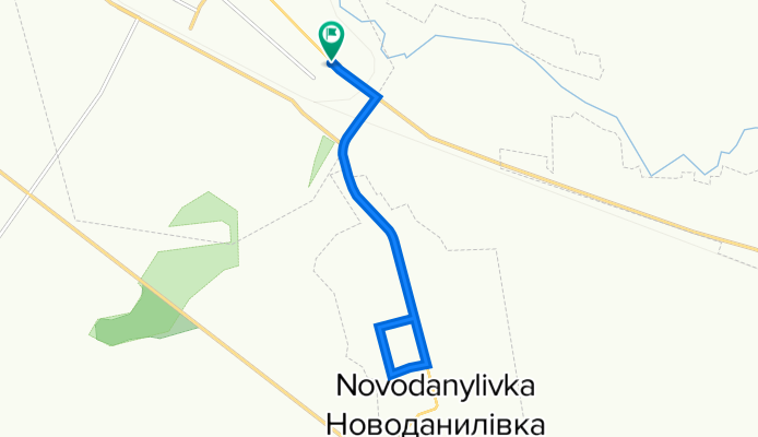 От вулиця Овчаренка, Оріхів до вулиця Овчаренка, Оріхів