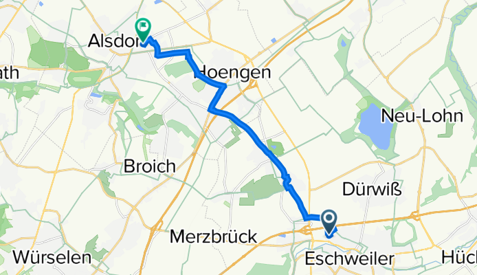 Auerbachstraße 30, Eschweiler nach Engelstraße 43, Alsdorf