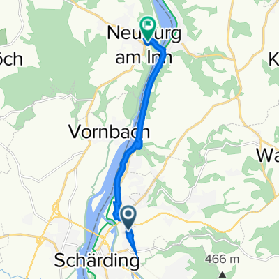 Schärding Bahnhof nach Am Burgberg 5, Neuburg am Inn