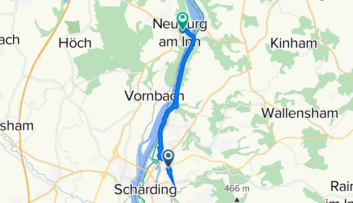 Schärding Bahnhof nach Am Burgberg 5, Neuburg am Inn