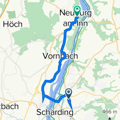 Schärding Bahnhof nach Am Burgberg 5, Neuburg am Inn