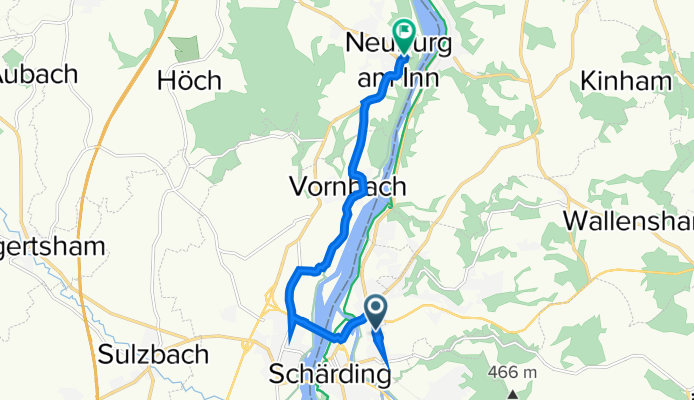 Schärding Bahnhof nach Am Burgberg 5, Neuburg am Inn