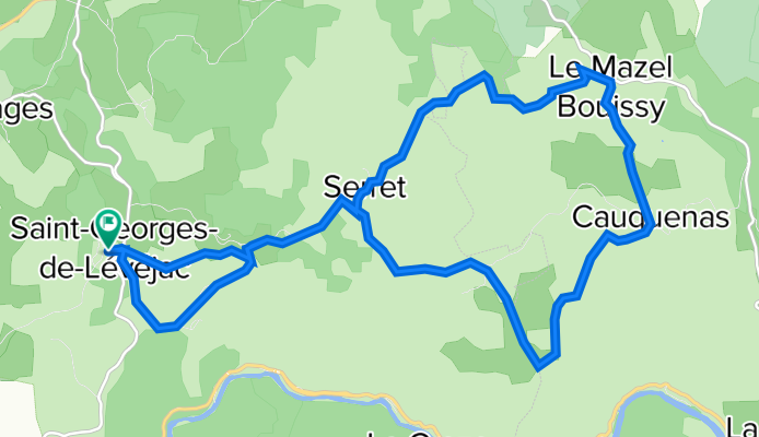 Itinéraire à partir de Saint-Georges Levejac Village, Massegros Causses Gorges