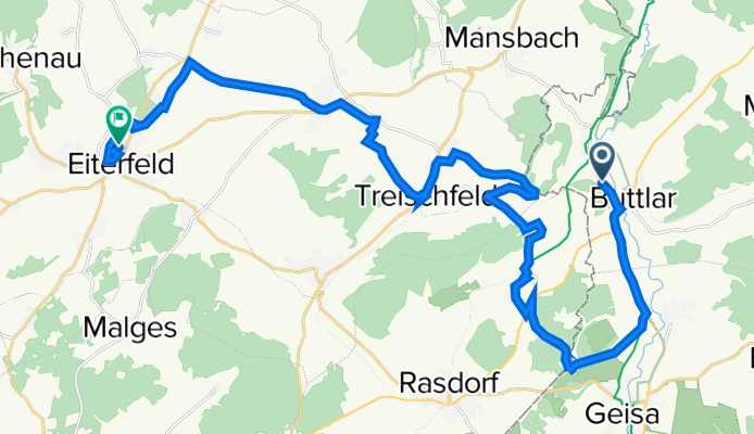 Friedhofstraße 8, Buttlar nach Obere Stoppelsbergstraße 8, Eiterfeld