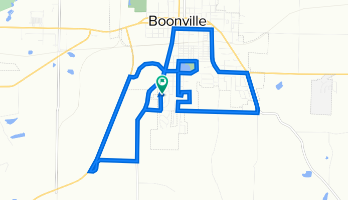 10.38 miles around Boonville.