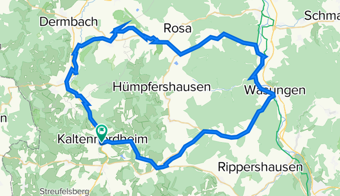 Fuldaer Straße 6, Kaltennordheim nach Fuldaer Straße 3, Kaltennordheim