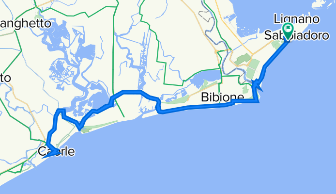 Lignano ; Fähre über Tagliamento; Bibione; Fähre über Valle Vecchia nach Caorle und zurück