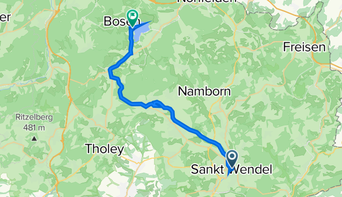 Balduinstraße 2, St. Wendel nach Am Seehafen 5, Nohfelden