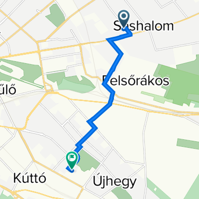 Vámosgyörk utca 8., Budapest XVI. kerület to Gergely utca 77., Budapest X. kerület