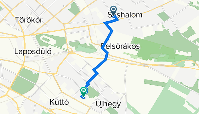 Vámosgyörk utca 8., Budapest XVI. kerület to Gergely utca 77., Budapest X. kerület