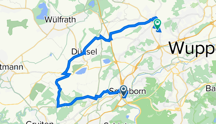 Rutenbecker Weg 70, Wuppertal nach Am Anschlag 33, Wuppertal