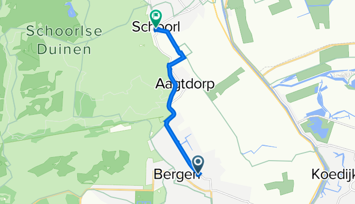 Emmalaan 14, Bergen-Binnen nach Duinweg 1, Schoorl