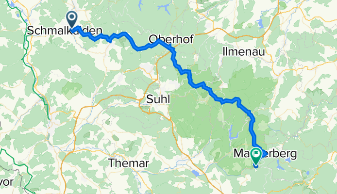 Am Rosenweg 29, Schmalkalden nach Zur Werraquelle 25, Masserberg