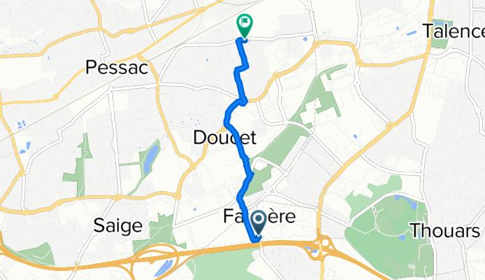 De Rue de Naudet, Gradignan à 62 Avenue de Candau, Pessac