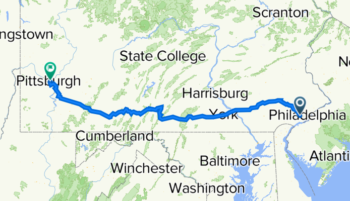 818800 Harper Ave, Drexel Hill to 4200–4298 Bryn Mawr Rd, Pittsburgh