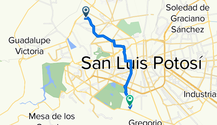 Calle San Víctor , San Luis Potosí to Prolongación Coronel Romero 1942, San Luis Potosí