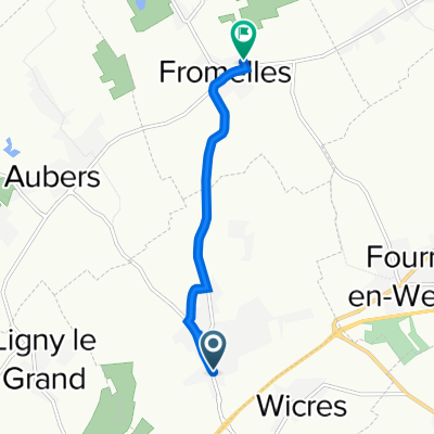 De Rue de la Croix 26A, Herlies à Rue de Lommeries 23T, Fromelles