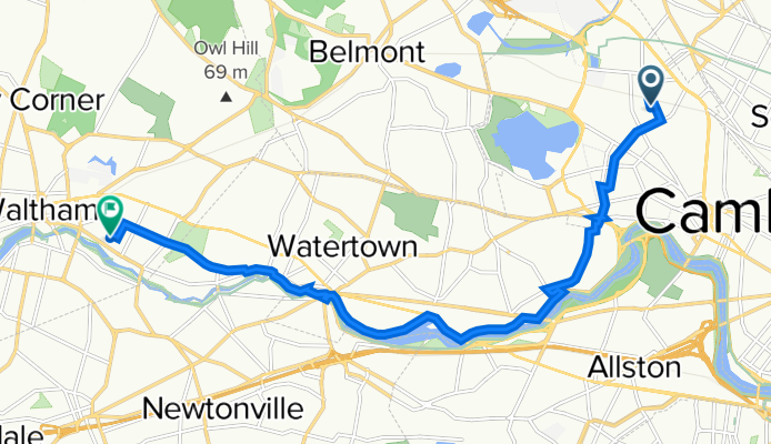 21 Walden Square Rd, Cambridge to 16 Hagar St, Waltham