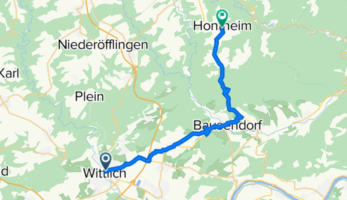 Burgstraße 49, Wittlich nach Wittlicher Straße 13, Hontheim