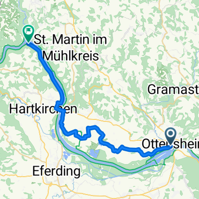 von Ottensheim ,Aschach nach Untermühl-