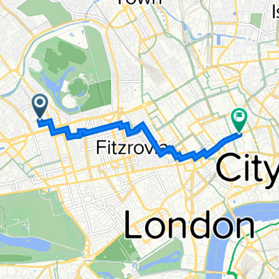 Route to 42 Theobald's Road, London