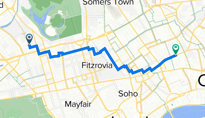 Route to 42 Theobald's Road, London