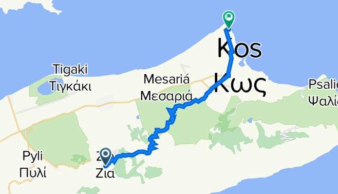 Route von Irakleidi, Zia
