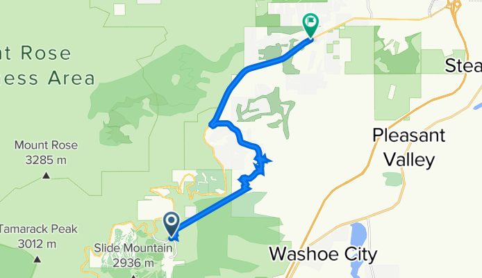 Slide Mount Ski Bowl Hwy, Reno to 15900–15910 Mount Rose Hwy, Reno