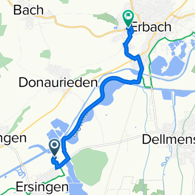 Route nach Erlenbachstraße 73, Erbach an der Donau