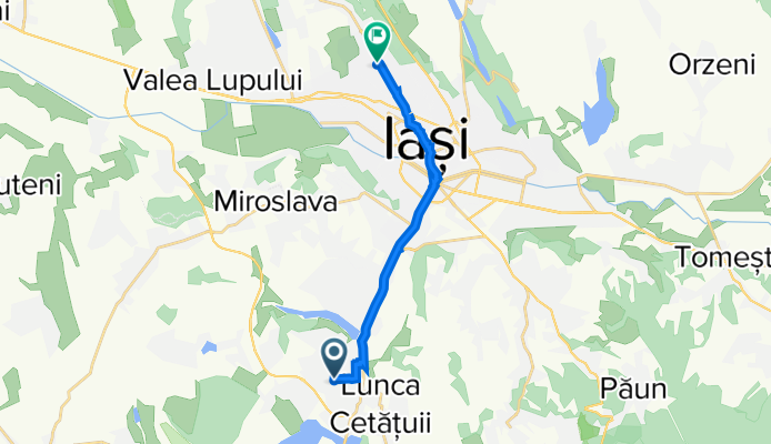 Strada Crivatului 28, Lunca Cetățuii to Aleea Grigore Ghica Vodă 1, Iași
