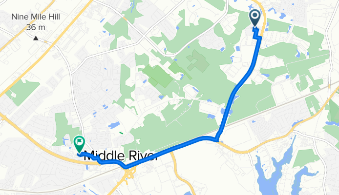 11550 Crossroads Cir, Baltimore to 1330 Martin Blvd, Baltimore